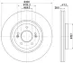 HELLA PRO HYUNDAI диск гальм. передн. i40 11-, ix35 14-, Grandeur, KIA BHS (Behr Hella Service) 8DD355132251 (фото 4)