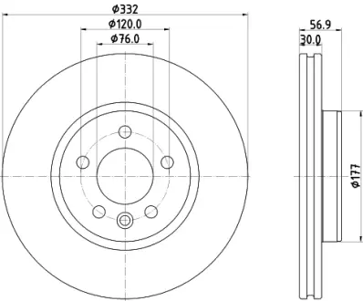 HELLA VW Диск гальмівний передн. AMAROK 2.0 11- BHS (Behr hella service) 8DD355132561