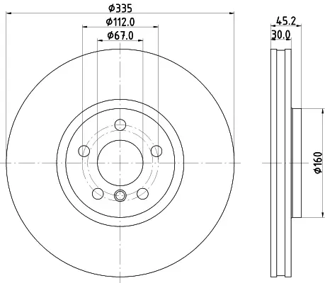 HELLA PRO HIGH CARBON MINI Диск передній MINI (F56), (F54), (F57), (F60) BHS (Behr hella service) 8DD355133111
