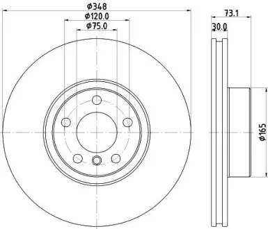 HELLA PRO HIGH CARBON BMW Диск передній прав. X4 (F26) BHS (Behr hella service) 8DD355133201