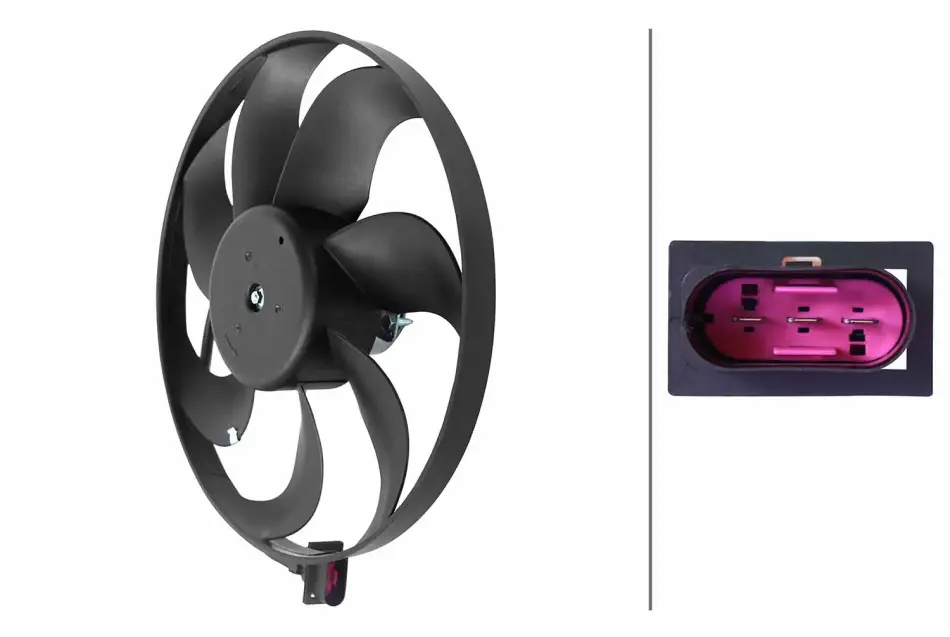 HELLA VW Вентилятор радіатора (без дифузора) Audi A3, Golf IV, Polo, Skoda Fabia I,II, Octavia I,II, Roomster 1.2/2.0 BHS (Behr hella service) 8EW366420011