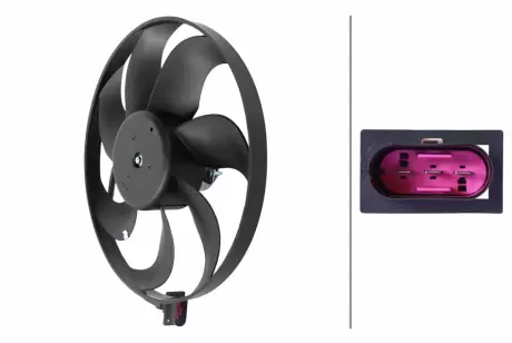 HELLA VW Вентилятор радіатора (без дифузора) Audi A3, Golf IV, Polo, Skoda Fabia I,II, Octavia I,II, Roomster 1.2/2.0 BHS (Behr hella service) 8EW366420011