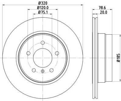 Диск гальмівний зад. BMW X5 (E70), X5 (F15, F85), X6 (E71, E72), X6 (F16, F86) 2.0D-3.0D 10.06-07.19 bhs (behr hella service) 8DD355128761