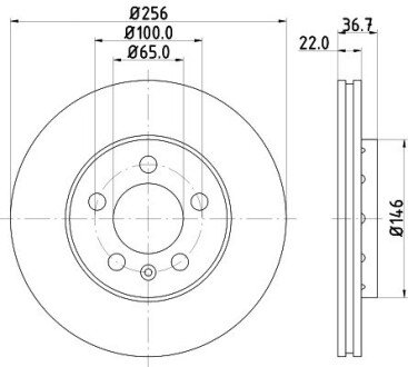 Гальмівний диск перед. Seat Ibiza,Skoda Fabia/Octavia 97- bhs (behr hella service) 8DD 355 105-361