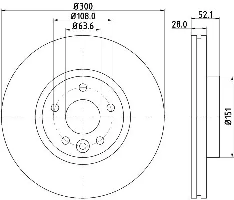 Гальмівний диск передній Ford Mondeo / Galaxy / S-Max 07-> BHS (Behr Hella Service) 8DD355116221 (фото 1)