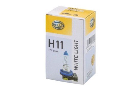 HELLA H11 12V 55W Лампа розжарювання WHITE LIGHT UP TO 300h, UP TO 4200 KELVIN bhs (behr hella service) 8GH223498151 на Мерседес Glk 220