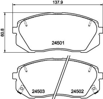 К-кт перед. гальм. колодок Kia Sportage 2.0CRDi 08-/Hyundai IX35/IX40 11- bhs (behr hella service) 8DB 355 012-961