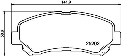 К-кт перед. гальм. колодок Nissan Qashqai/X-Trail 1.6-2.5 02.07 bhs (behr hella service) 8DB355015911