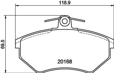 К-кт перед. гальм. колодок VAG 80/A4/Cabriolet/Chery Tiggo, Amulet, Fora bhs (behr hella service) 8DB 355 017-901