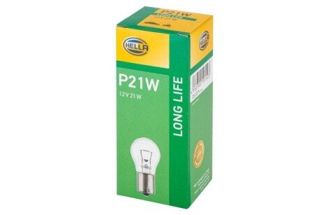 Лампа P21W 12V 21W BA15s Long life (упакування - коробка) bhs (behr hella service) 8GA002073271