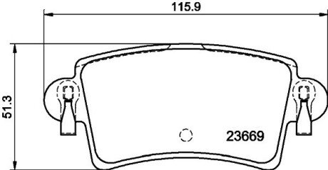 Задні тормозні (гальмівні) колодки bhs (behr hella service) 8DB 355 009-421