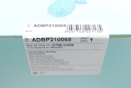 Фильтр АКПП с прокладкой blue Print ADBP210068