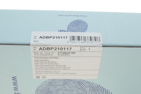Фільтр гідравлічний АКПП blue Print ADBP210117