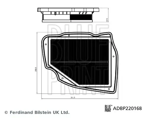 BLUE PRINT BMW Повітряний фільтр 5 (G60, G90, G68) 520 d Mild-Hybrid 23- (для холодних кліматичних зон), 7 (G70) 740d xDrive 22- (не для холодних кліматичних зон) Blue Print ADBP220168 (фото 1)