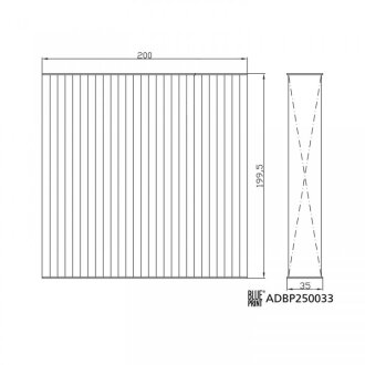 SSANGYONG Фільтр салонну 200*200*35 KORANDO (C300) 1.5 21- blue Print ADBP250033