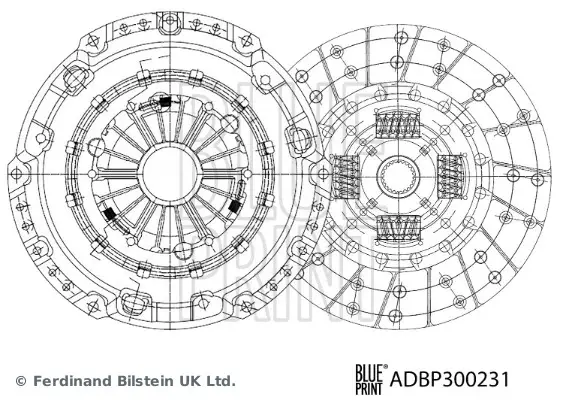 BLUE PRINT FORD Комплект зчеплення (диск+корзина) RANGER (ET) 2.5 TDCi 4x4 06-12, MAZDA BT-50 Пікап (CD, UN) 2.5 MRZ-CD (UNY0W3) 06-13 blue print ADBP300231
