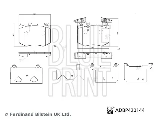 BLUE PRINT DB Комплект гальмівних колодок передні GLC (X253) 200 (253.942) 16-19 blue print ADBP420144
