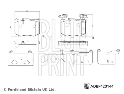 BLUE PRINT DB Комплект гальмівних колодок передні GLC (X253) 200 (253.942) 16-19 Blue Print ADBP420144