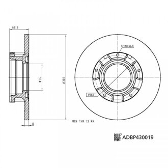 FORD диск гальм задн. TRANSIT 12- blue Print ADBP430019