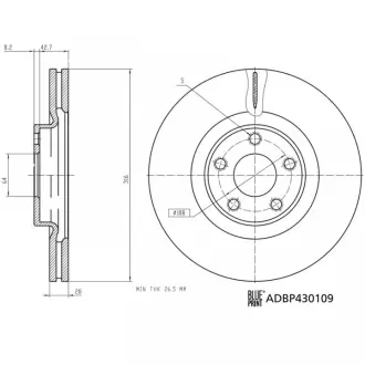 BLUE PRINT FORD Диск передній GALAXY III (CK) 2.0 EcoBlue Blue Print ADBP430109