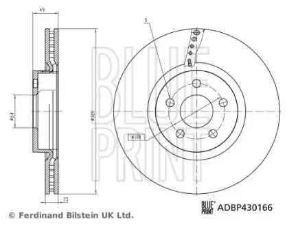 BLUE PRINT FORD Гальмівний диск передн. TOURNEO CONNECT / GRAND TOURNEO CONNECT V408, TRANSIT CONNECT 13- Blue Print ADBP430166