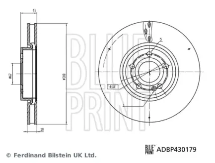 BLUE PRINT DB Гальмівний диск W177, V177, W247, H247, X247 Blue Print ADBP430179