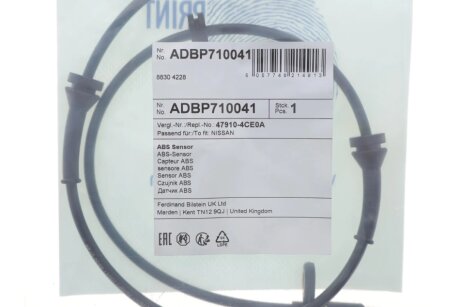 Датчик ABS передний NISSAN QASHQAI 13- blue Print ADBP710041