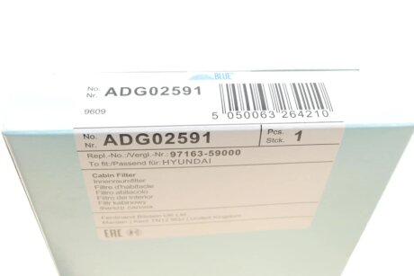 Фільтр салону blue Print ADG02591