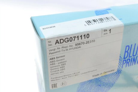 Датчик ABS blue Print ADG071110