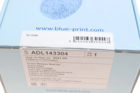 Выжимной подшипник blue Print ADL143304