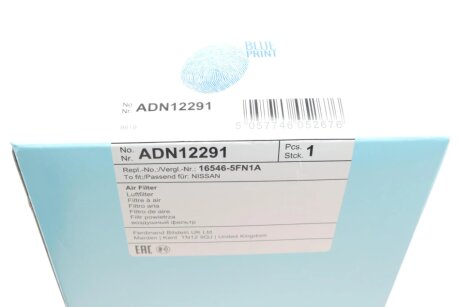 NISSAN Фильтр воздуха Micra 16 - blue Print ADN12291