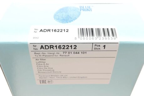 Фільтр повітряний blue Print ADR162212