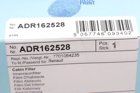 Фильтр салона blue Print ADR162528