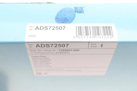 Фільтр салону blue Print ADS72507