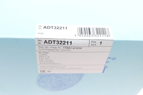 Фільтр повітряний blue Print ADT32211