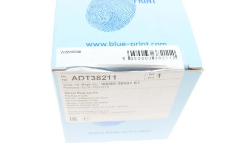 TOYOTA К-кт подшипника передн.Hilux,Land Cruiser 84- blue Print ADT38211