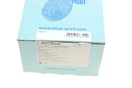 Підшипник кульковий (діам.>30 мм) зі змазкою в комплекті blue Print ADT38340