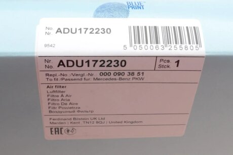 Фильтр воздушный blue Print ADU172230