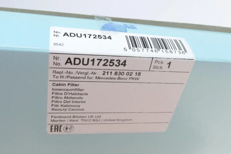 Фильтр салона blue Print ADU172534