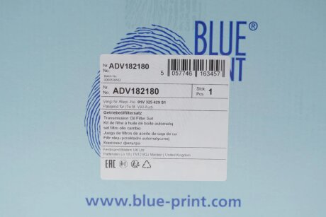 AUDI Масляный фильтр АКПП (с прокладкой) A4,A6,A8 blue Print ADV182180