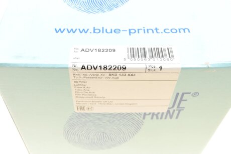 Фільтр повітряний blue Print ADV182209