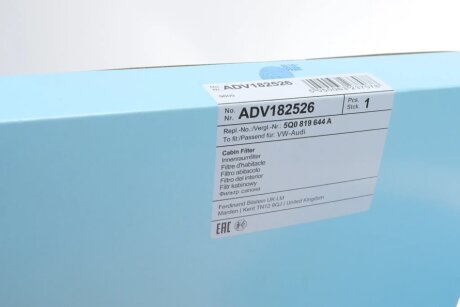 Фильтр салона blue Print ADV182526