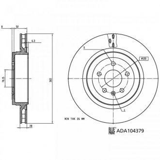 Торм. диск зад. TESLA blue Print ADA104379