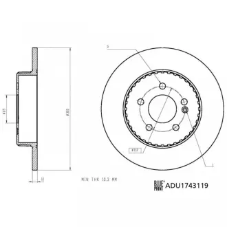Задній гальмівний (тормозний) диск Blue Print ADU1743119