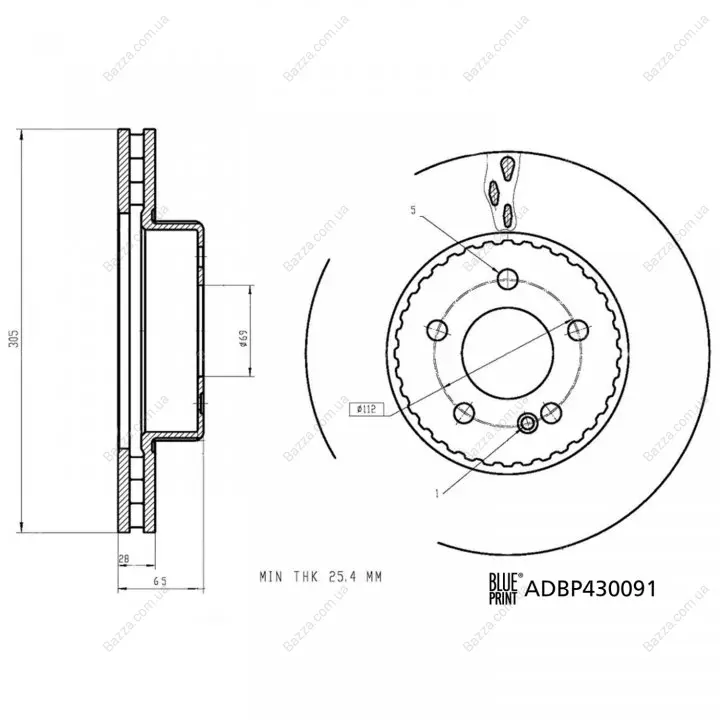 BLUE PRINT диск гальм. передн. DB C205 blue print ADBP430091