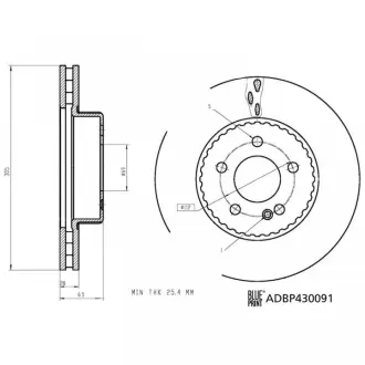 BLUE PRINT диск гальм. передн. DB C205 blue print ADBP430091 Мерседес W205