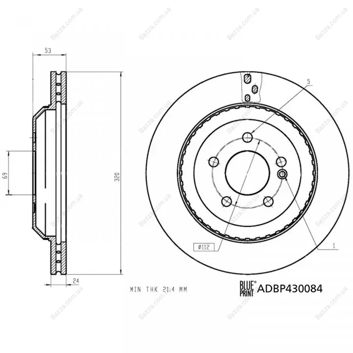 BLUE PRINT диск гальм задн. DB S222 17- blue print ADBP430084