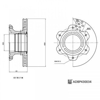 Диск гальм. задн. DB Sprinter 5t 01- blue Print ADBP430034