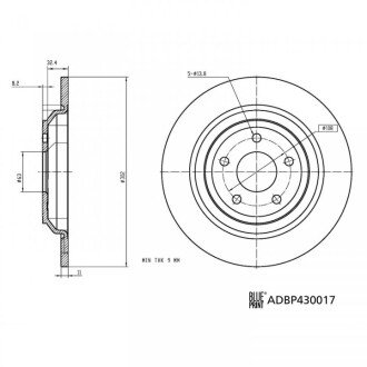 FORD Гальмівний диск FOCUS IV 1.0-2.3 18- blue Print ADBP430017