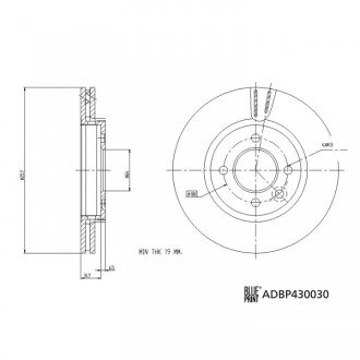 MG Гальмівний диск передн. MG 3 1.5 16- blue Print ADBP430030